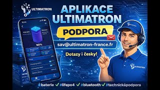 Ultimatron LiFePO4 baterie 25,6V 50Ah (1280Wh) – voděodolná IP65 v kufru, Smart BMS Bluetooth, trakční i outdoor použití