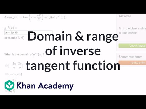 Domain Range Of Inverse Tangent Function Video Khan Academy