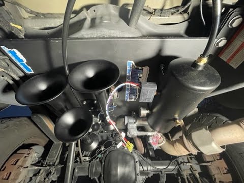 HORNBLASTER TRAIN HORNS INSTALLED F250 FORD