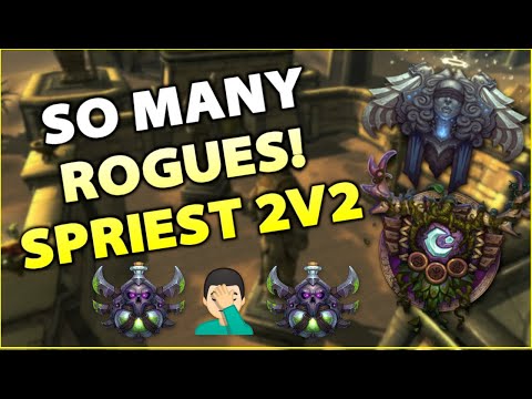 So Many Rogue Teams 🤦 - Shadow Priest 2v2 PvP - WoW BFA 8.3