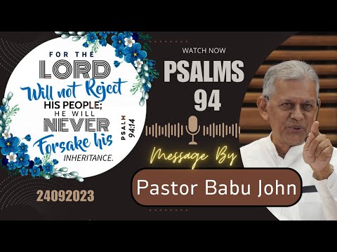 FAITHCITY CHURCH | SUNDAY SERVICE | Pr. BABU JOHN | PSALMS - 94 | 24TH SEP 2023