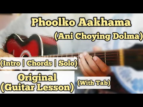 Phoolko Aakhama - Ani Choying Dolma | Guitar Lesson | Intro | Chords & Solo | (With Tab)