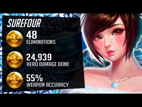 Surefour Carry McCree and Mei - 48 elims! [ Overwatch Seasom 30 Top 500 ]