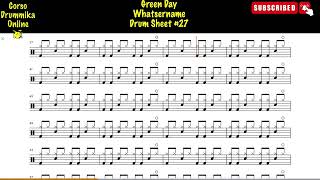 Green Day WHATSERNAME  TRANSCRIPTION DRUM SHEET SPARTITO BATTERIA #27