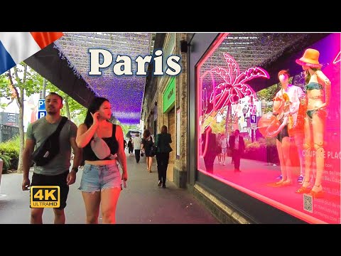 Paris Summer Walk  - Paris Shopping Area  - July 2022 - 4K UHD