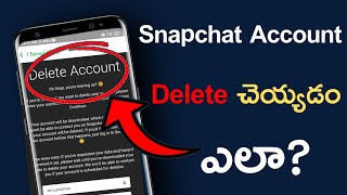 How to delete snapchat account permanently in telugu (2024)