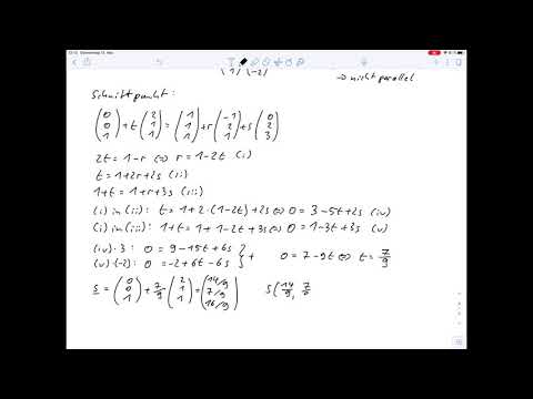 Übungsblatt5.3 – Analytische Geometrie – Abstand und Schnittpunkt Gerade mit Ebene Aufg.6a und b