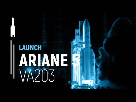 Flight VA203 – ASTRA 1N / BSAT-3c/JCSAT-110R | Ariane 5 Launch | Arianespace