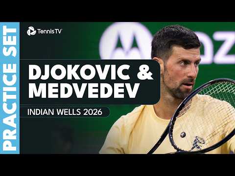 Novak Djokovic vs Daniil Medvedev Full Practice Set! | Indian Wells 2026