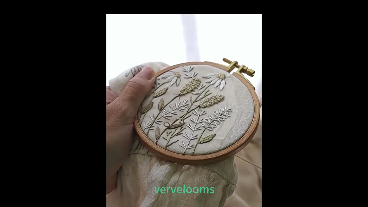 How to Embroider Delicate Flowers on Fabric with Water-Soluble Backing#embroidery #shorts #sewing