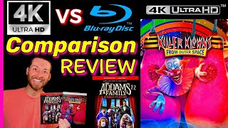 Killer Klowns From Outer Space 4K & Addams Family 1 & 2 - 4K UHD vs Blu Ray Image Comparison Reviews