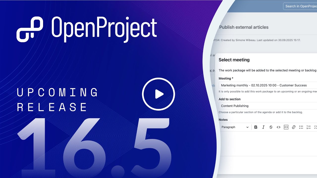 OpenProject 16.5 Release Preview