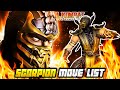 SCORPION MOVE LIST Mortal Kombat 9 MK9