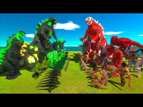 King of Monster War - Team GODZILLA 2014 RADIATION vs Team Colossal TITANGODZILLA x Attack on Titan
