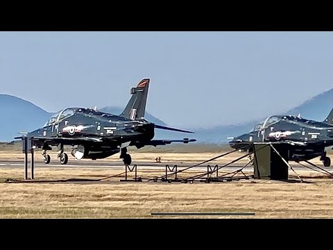Amazing 2 ship of RAF Hawks Blasting out of RAF Valley
