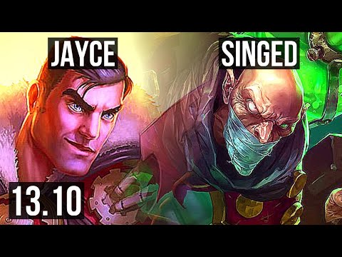 JAYCE vs SINGED (MID) | 4/0/5, 1300+ games, 1.8M mastery | KR Grandmaster | 13.10