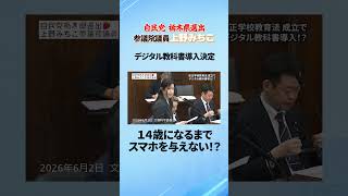 １４歳になるまでスマホを与えない！？　自民党参議院議員上野みちこ　#デジタル教科書挙　 #学校