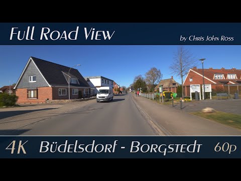 Büdelsdorf - Borgstedt, Germany: Hollerstraße (B203), Rendsburger Straße - 4K (2160p/60p) Ultra HD