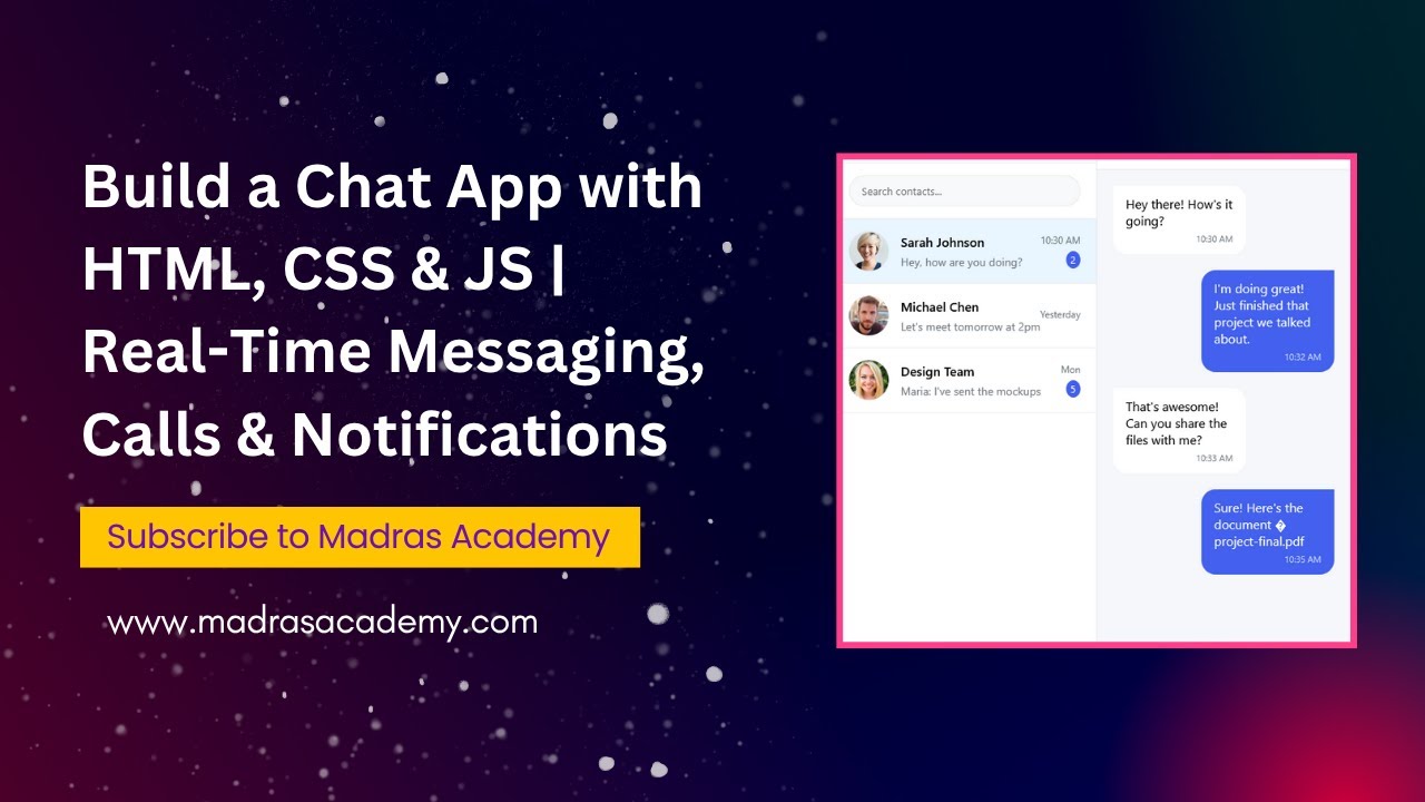 💬 Modern Chat App with HTML, CSS & JavaScript | Real-Time Messaging, Calls & Notifications 📞📨
