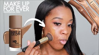 NEW MAKEUP FOREVER HD SKIN UNDETECTABLE FOUNDATION REVIEW + WEAR TEST |DARK SKIN