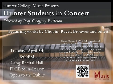 Hunter Students in Concert - April 5th, 2022