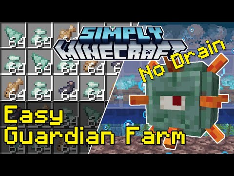 Easy Guardian Farm Tutorial (No Drain/Water Removal) | Simply Minecraft (Java Edition 1.17/1.18)