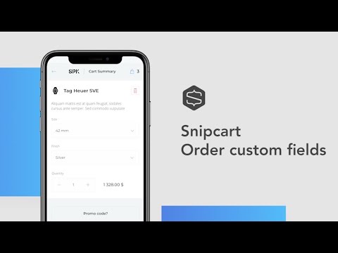 Snipcart Tutorial - Order Custom Fields