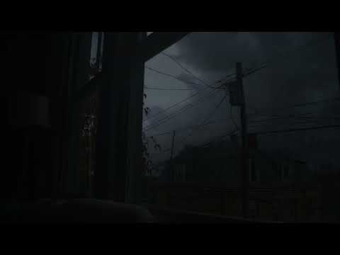 Night Rainstorm Over Quiet Town | Watching from a Small House Window | Soft Rain & Gentle Thunder