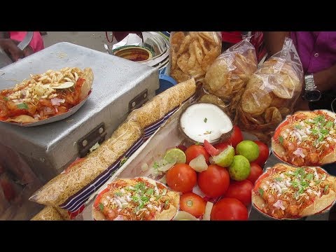 Indian Street Food Kolkata | Time Pass Papri Chaat Selling at Footpath | Bengali People Crazy to Eat Video