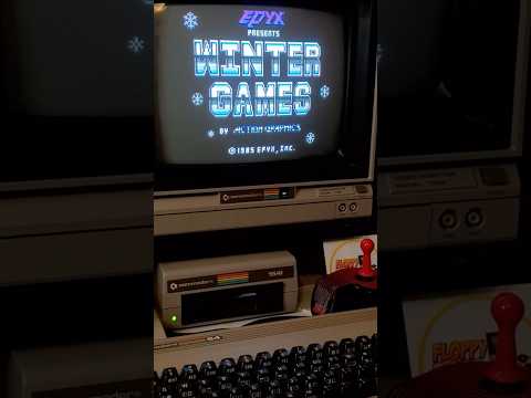 Retro Computing ASMR: Winter Games on the C64! #vintagegames #80s #retro