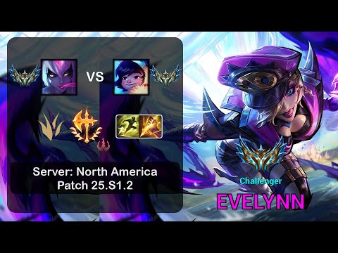 Evelynn Jungle vs Nunu - NA Challenger - Patch 25.S1.2