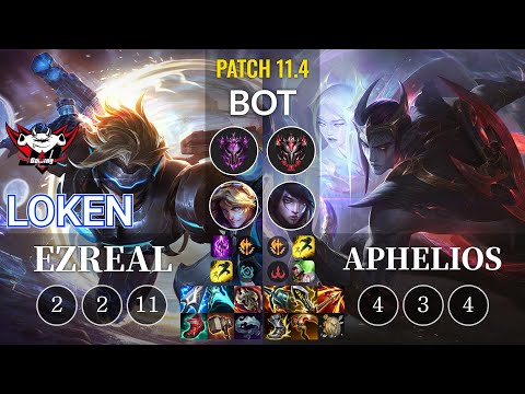 JDG LokeN Ezreal vs Aphelios Bot - KR Patch 11.4