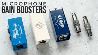 Video thumbnail for Inline Microphone Gain Booster Battle (Cloudlifter CL-1, Fethead, Soyuz Launcher, Samson HighRise) by New Layer