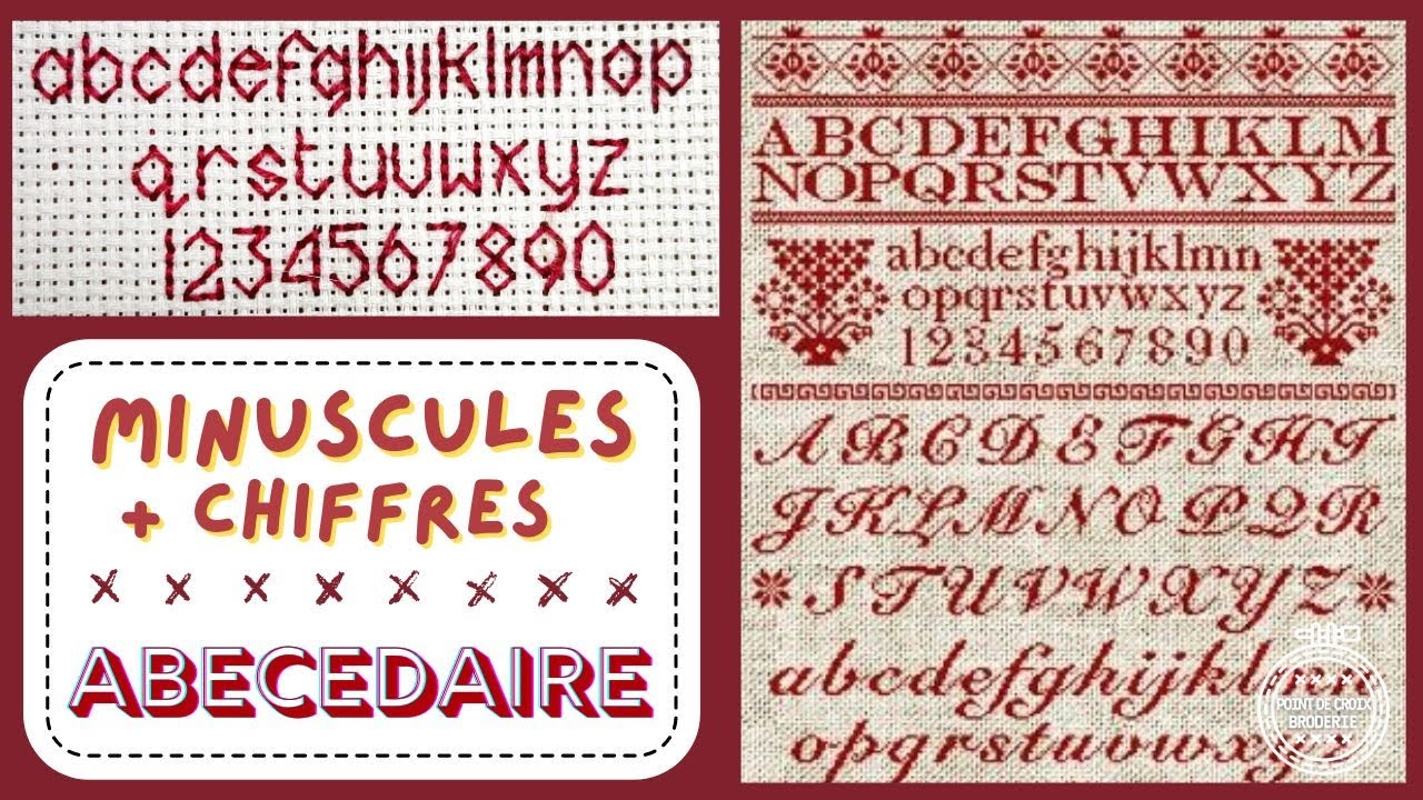 POINT DE CROIX ABECEDAIRE TRES FACILE * LES MINUSCULES + CHIFFRES * #PointdecroixetBroderie
