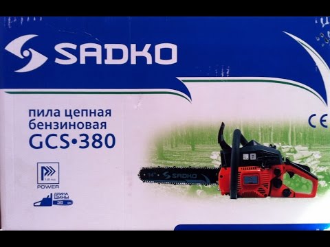 Видео Бензопила SADKO GCS-380 распаковка, сборка