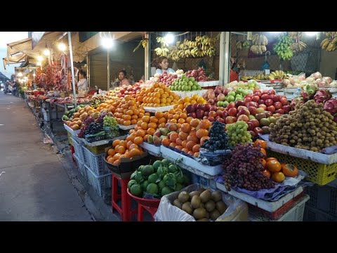 Evening Street Food @Chhouk Meas Market - Walk Around Street Food at Phsa Chhouk Meas On Evening