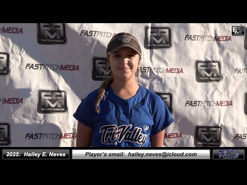 2025 Hailey Neves 3.25 GPA - Shortstop Softball Skills Video - Tri Valley Fastpitch