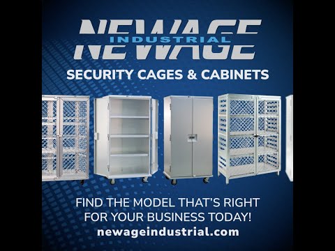 New Age 97621 Security Cage, mobile, 3 interior shelves, double doors with stainless steel hasp