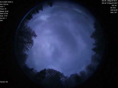 2025-12-28 All sky camera capture from Poiana Rusca Mountains, Romania