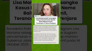 Lisa Mariana jadi Tersangka Kasus Pencemaran Nama Baik Ridwan Kamil, Terancam 4 Tahun Penjara