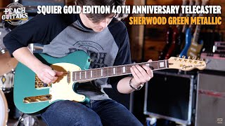 Video thumbnail for No Talking...Just Tones | Squier Gold Edition 40th Anniversary Telecaster Sherwood Green Metallic by Peach Guitars