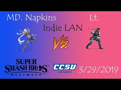 Indie LAN CCSU Smash Ultimate Tournament - MD. Napkins (Sheik) vs Lt (Snake)