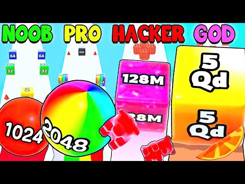 BALL RUN 2048 : MERGE NUMBER LEVEL 440 VS CUBE CHAIN 2048 : 3D MERGE GAME -Mobile Game Max Levels: