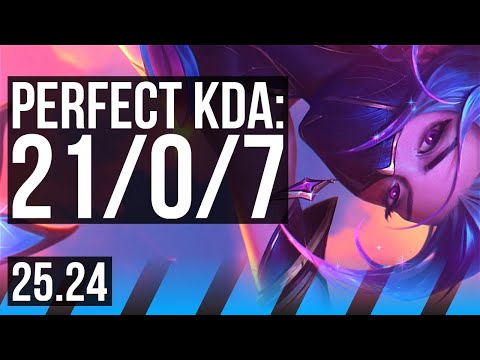 AKALI vs FIZZ (MID) | Perfect KDA: 21/0/7 | NA Challenger | 25.24