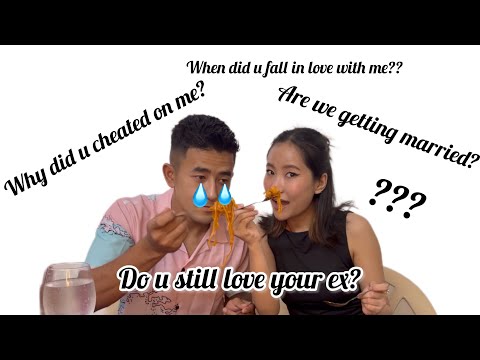 Mukbang plus asking random questions to each other//