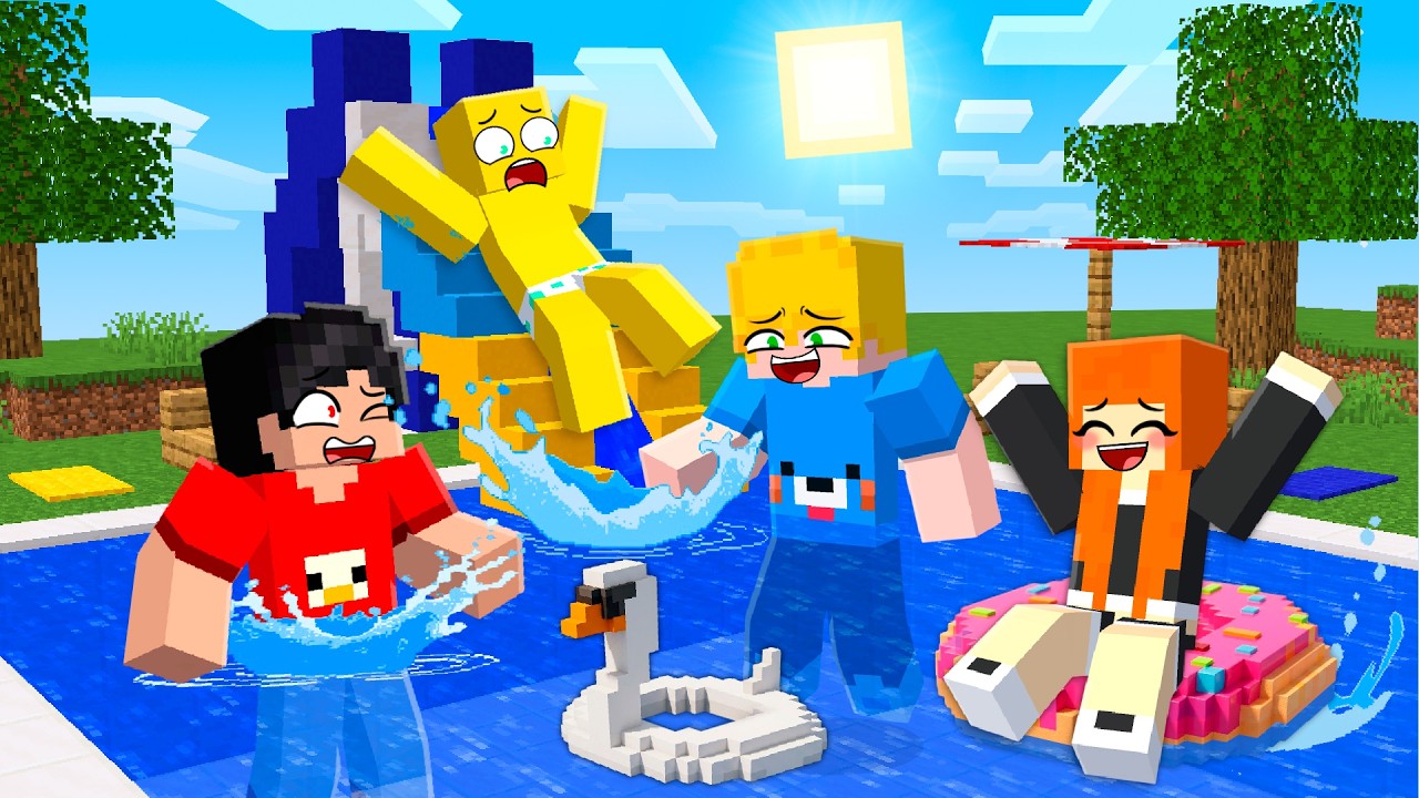 Fizemos a Maior FESTA NA PISCINA no Minecraft e algo deu errado