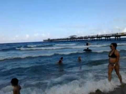 Fatima swiming on the beach