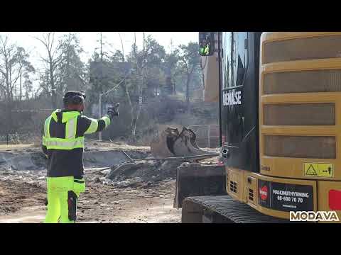 Markarbeten inför villabygget i Täby