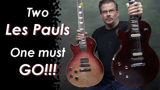 Video thumbnail for Two Les Pauls, one must GO!!!  2013 Future Tribute vs. 2018 High Performance. by pearlandGUITARIST