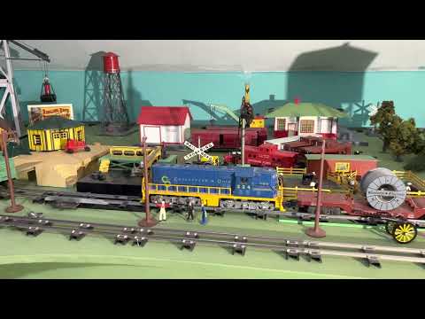 American Flyer Layout Silver Bullet 356 with Two 655 Silver Coaches